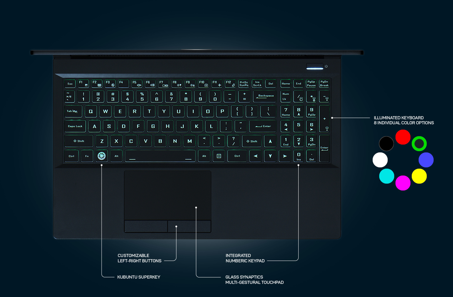 Keyboard Colors and Touchpad