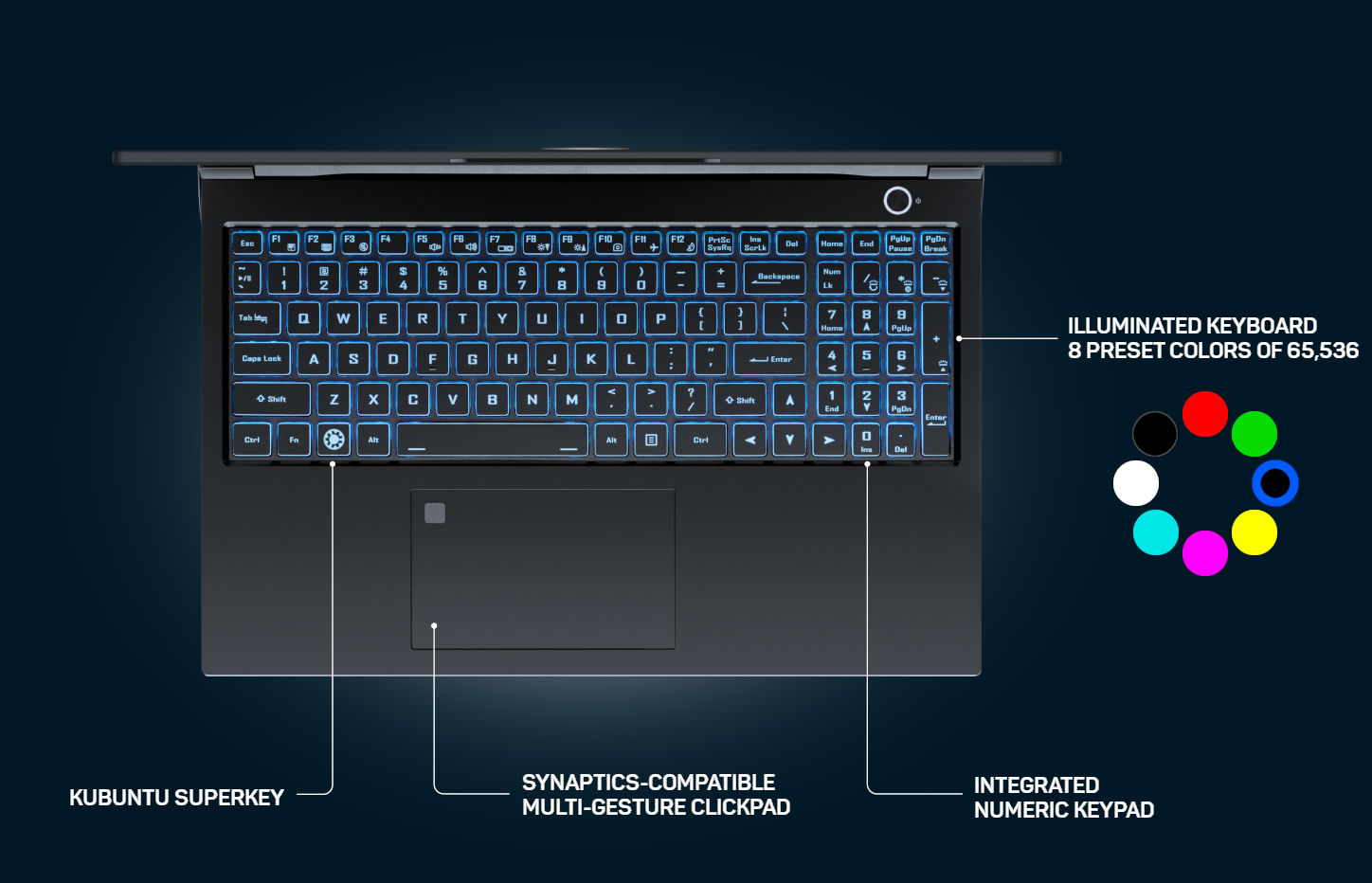 Keyboard Colors and Touchpad