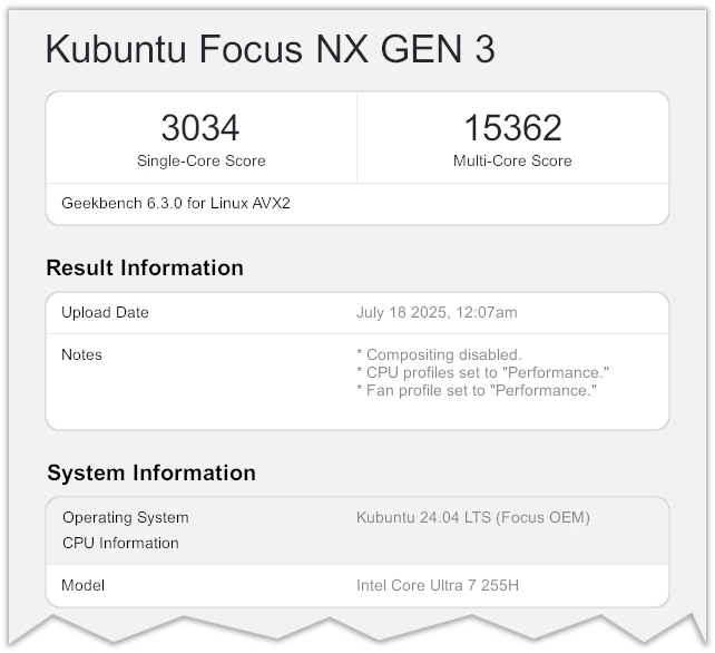 NX GEN 3 Geekbench 6