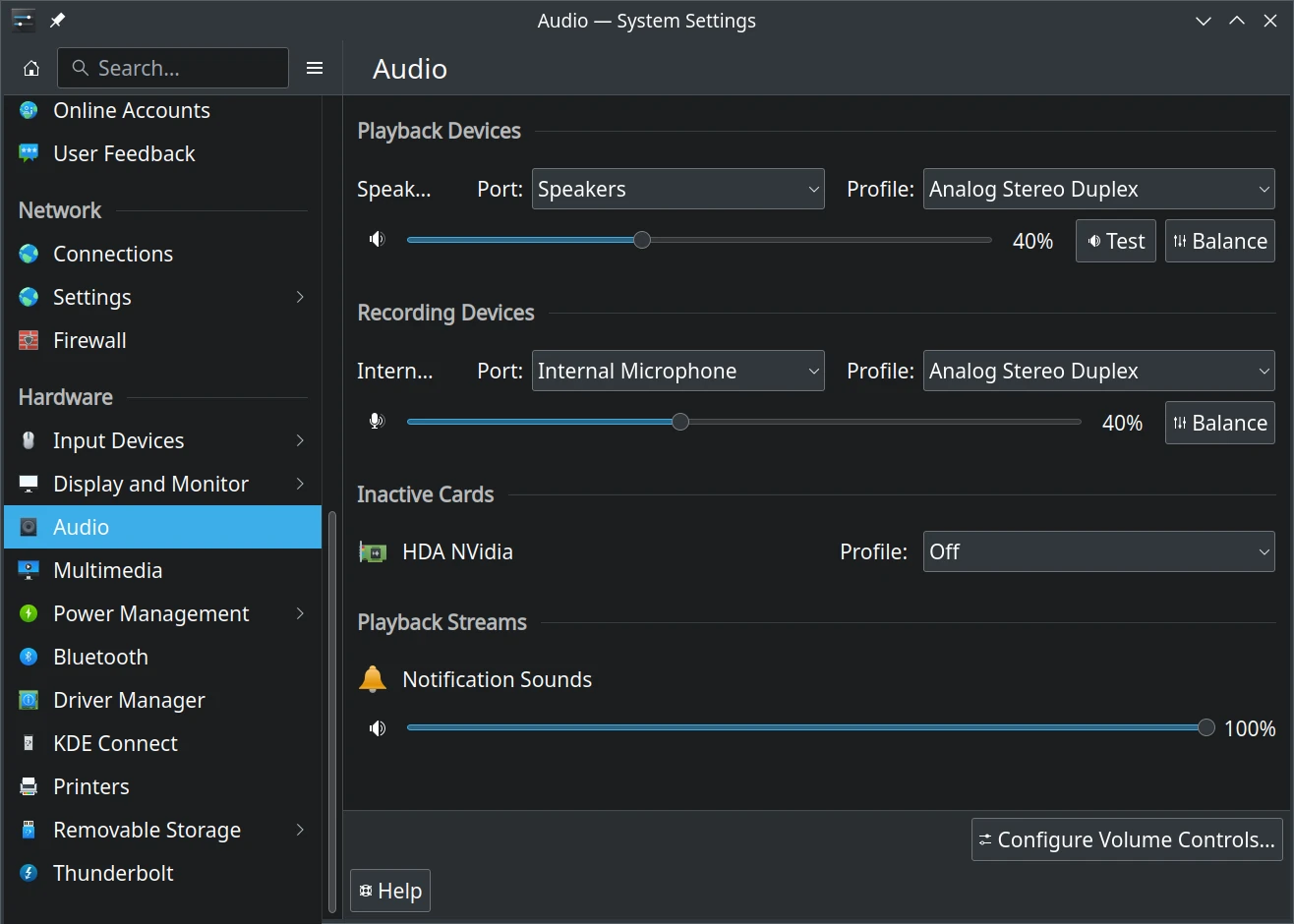 Open System Settings > Audio.