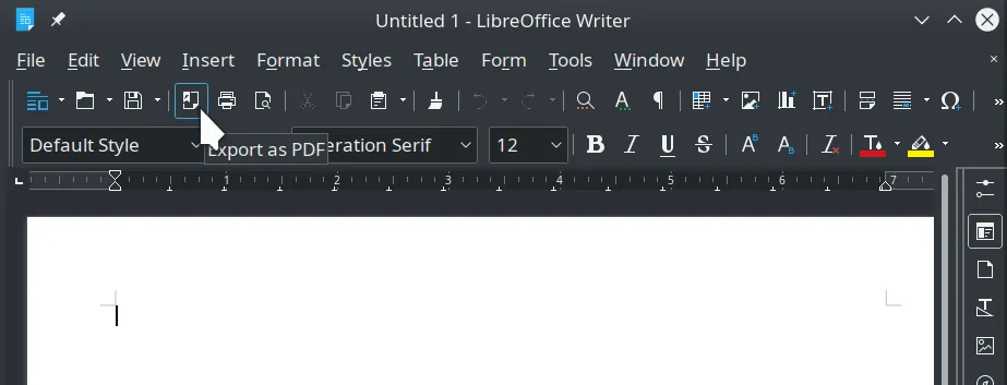 LibreOffice Export direct to PDF