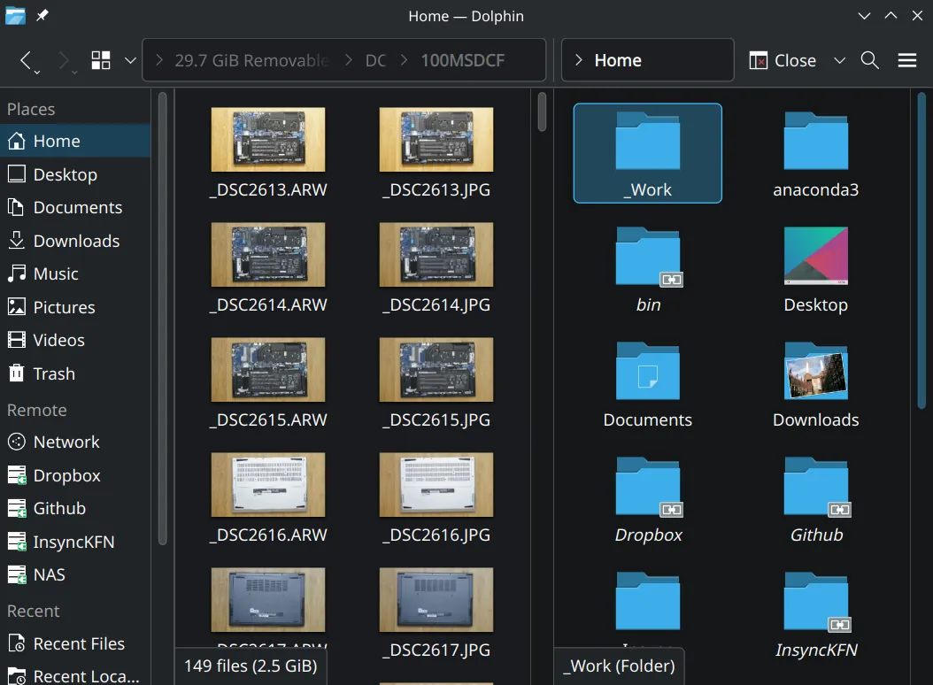 Split the view to manage home and SD card contents. Split the view to manage home and SD card contents.