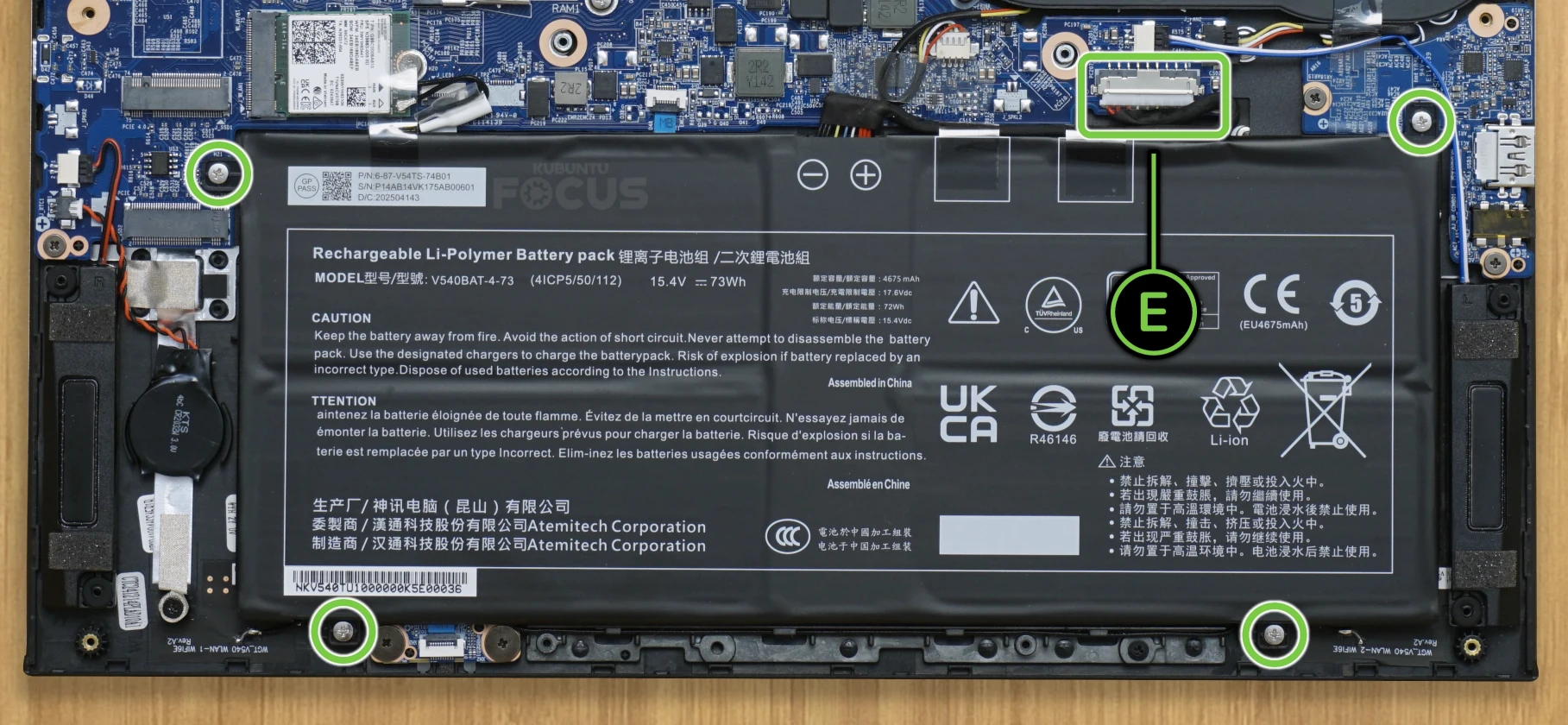 Remove the battery screws. Remove the battery screws.