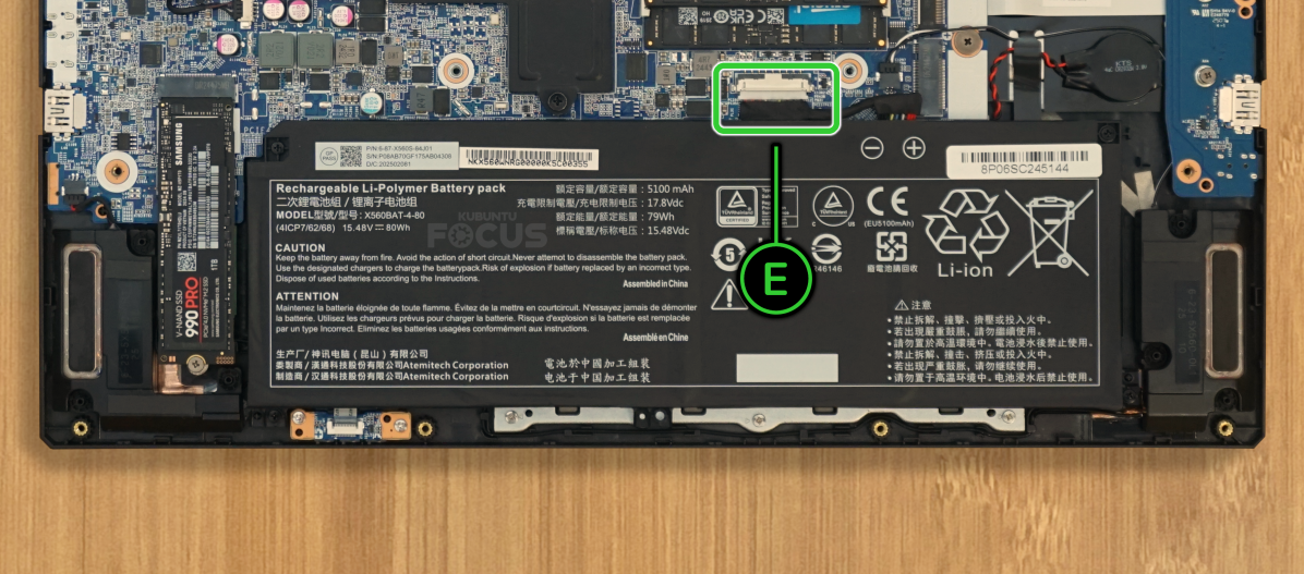 Unscrew the battery screws.