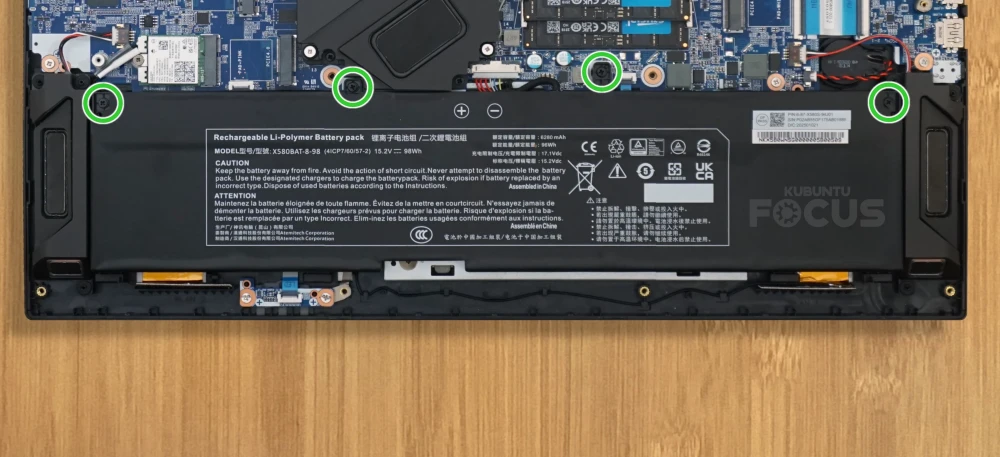 Unscrew the battery screws.